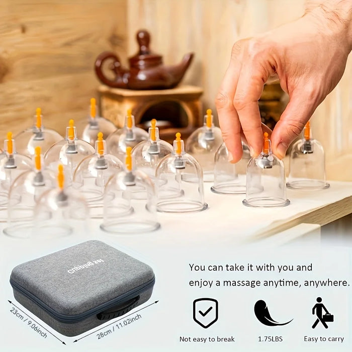 Vacuum Cupping Therapy Set with Hand Pump and Multiple Cups