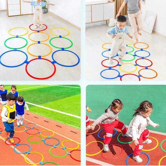 10 Piece Agility Training Ring Set – Outdoor Sports Jump Hoops with Connectors