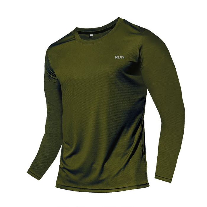 Men's "RUN" Long Sleeve T-Shirt - Flamin' Fitness