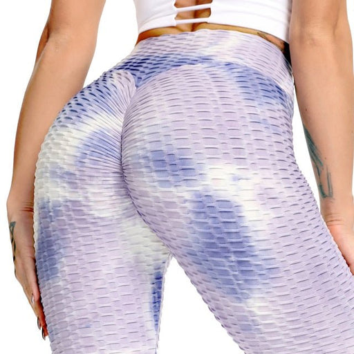 Tie-Dye Honeycomb Anti-Cellulite Gym Leggings - Flamin' Fitness